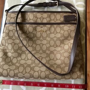 Authentic coach cross body fabric bag